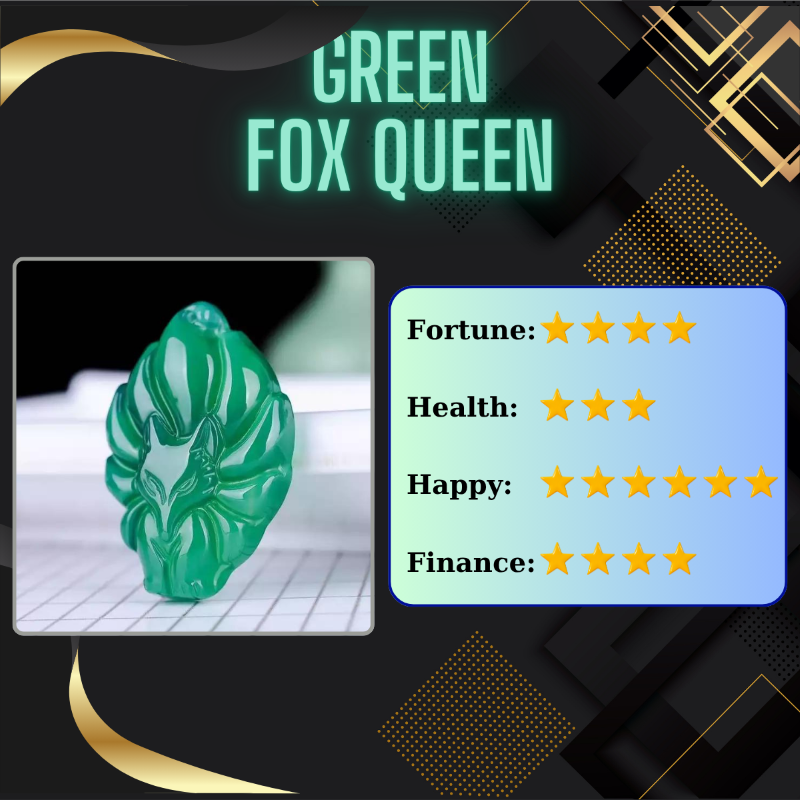 Lucky Fox Queen Stone - Green