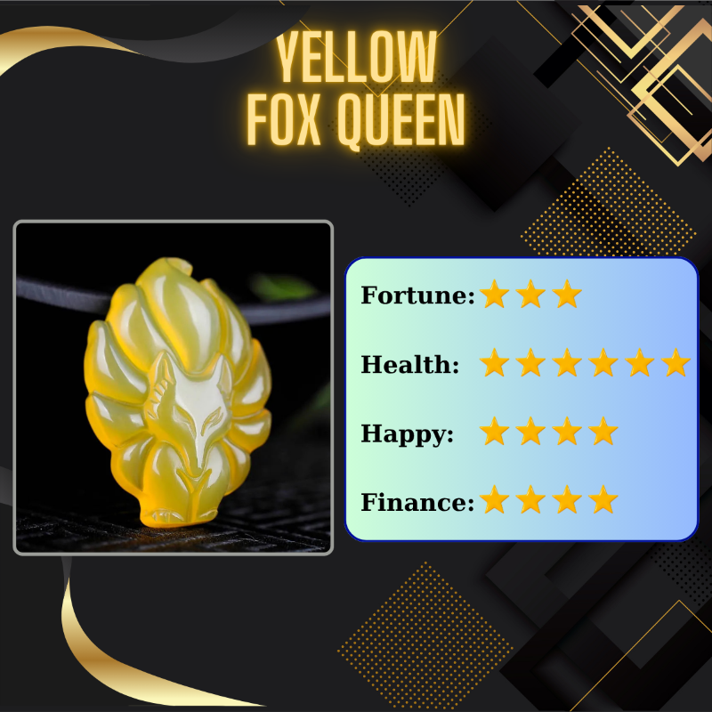 Lucky Fox Queen Stone - Yellow